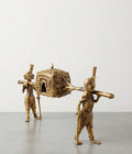 Handcrafted Dokra Brass Traditional Palki / Palanquin with Bearers Showpiece