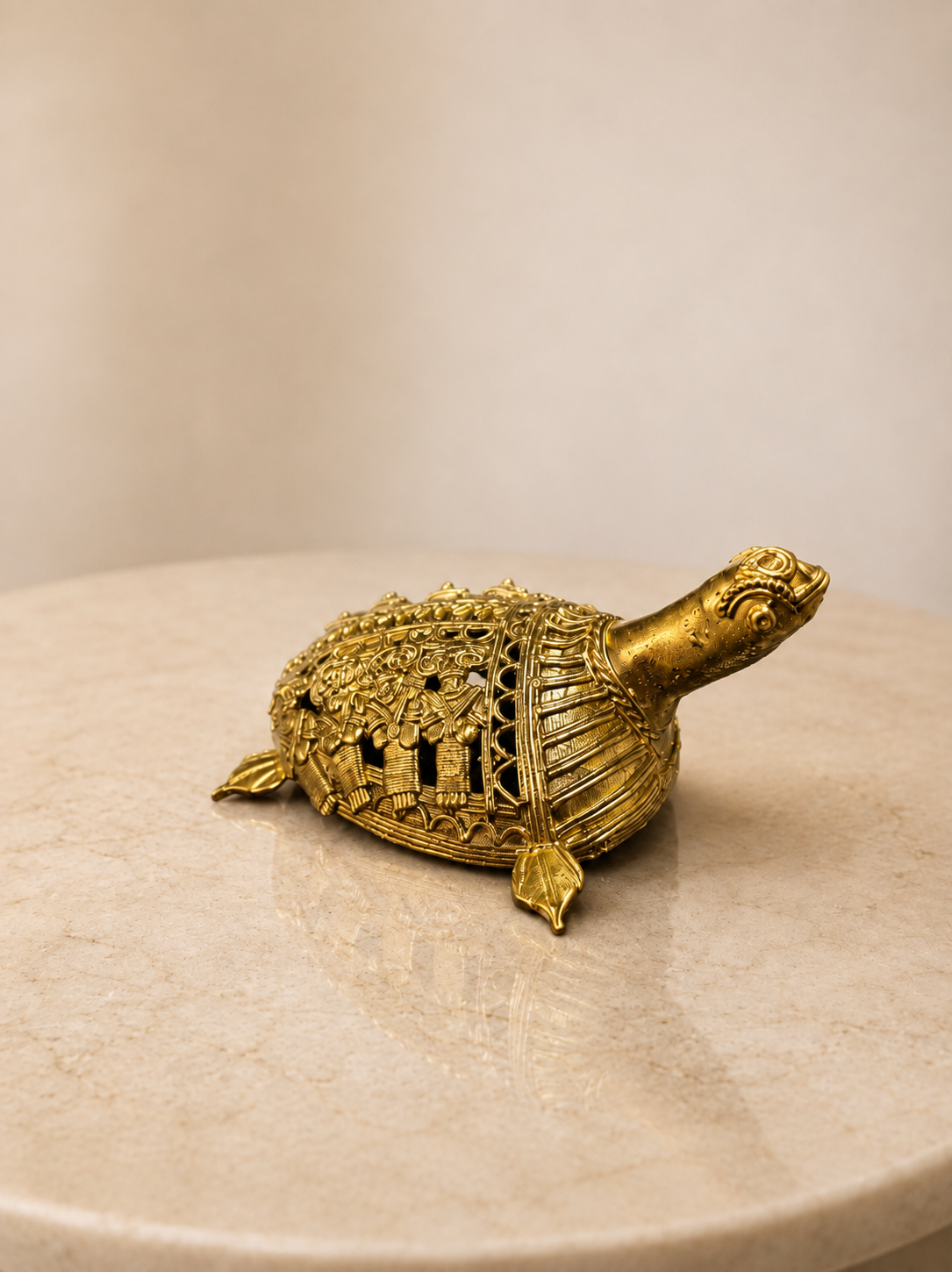 Handcrafted Dokra Brass Kurma Turtle/ Tortoise Figurine